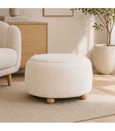Sgabello Contenitore IRISHA con Vassoio Rimovibile - Bianco