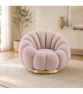 Poltrona Girevole Florel - Rosa Antico