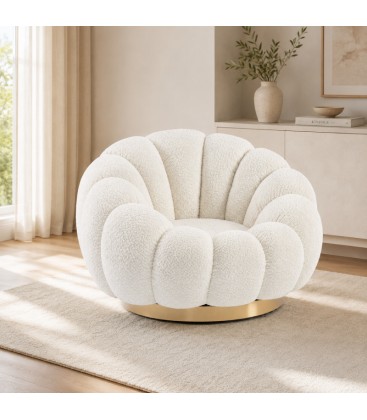 Poltrona Girevole Florel - Beige