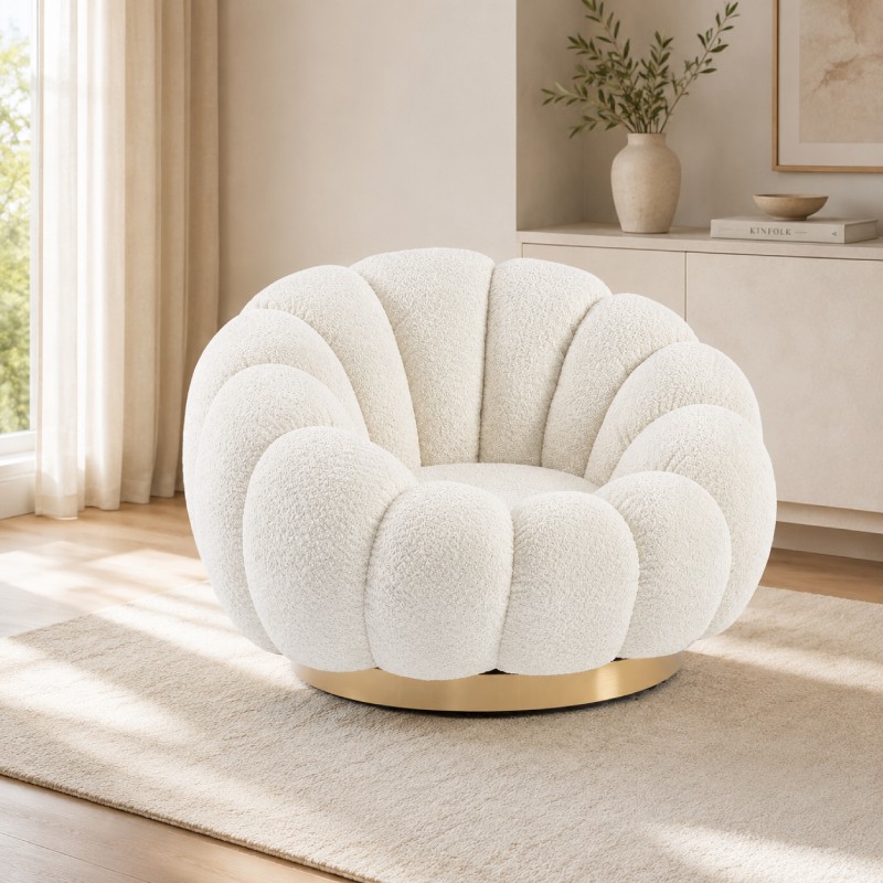 Poltrona Girevole Florel - Beige