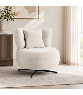 Poltrona Gonnie in Tessuto Grigio Puntinato