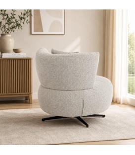 Poltrona Gonnie in Tessuto Grigio Puntinato