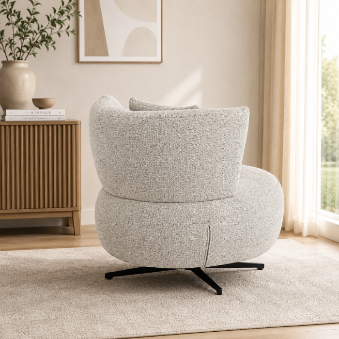 Poltrona Gonnie in Tessuto Grigio Puntinato