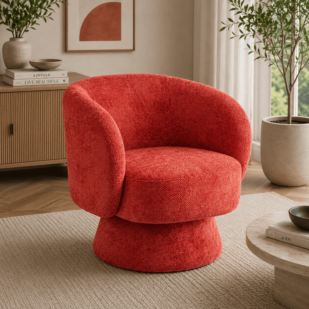 Poltrona Girevole Julienne Rosso