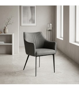 Sedia RUSSELL con braccioli colore Grigio Scuro