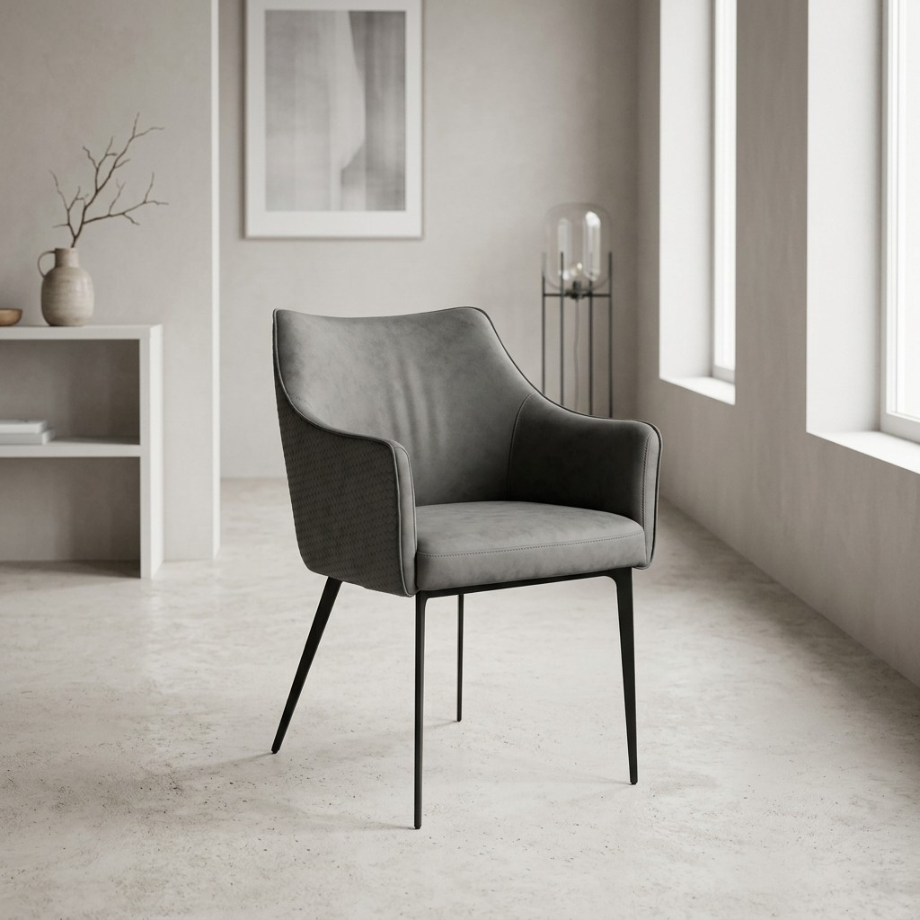 Sedia RUSSELL con braccioli colore Grigio Scuro