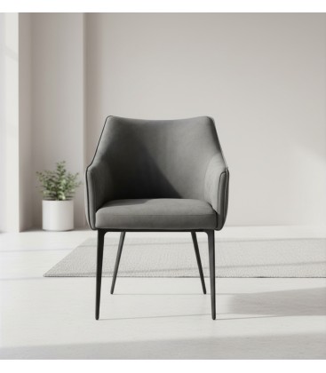 Sedia RUSSELL con braccioli colore Grigio Scuro