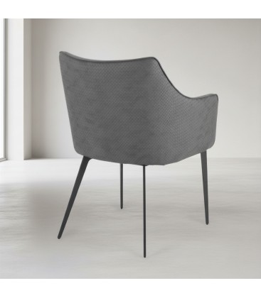 Sedia RUSSELL con braccioli colore Grigio Scuro