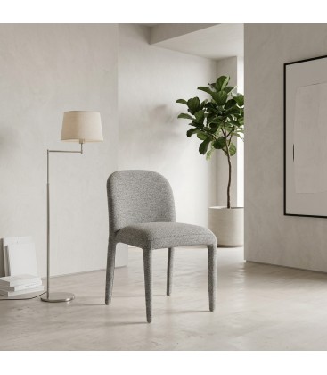 Sedia ANTARA In tessuto effetto bouclé grigio