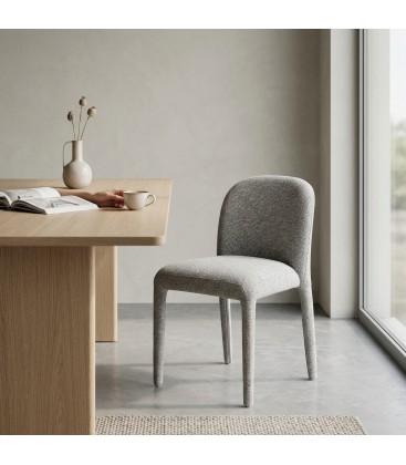 Sedia ANTARA In tessuto effetto bouclé grigio