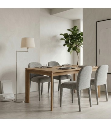 Sedia ANTARA In tessuto effetto bouclé grigio