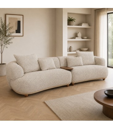 Divano CHEOPE 2 Moduli con Tavolino Integrato – Design Contemporaneo in Tessuto