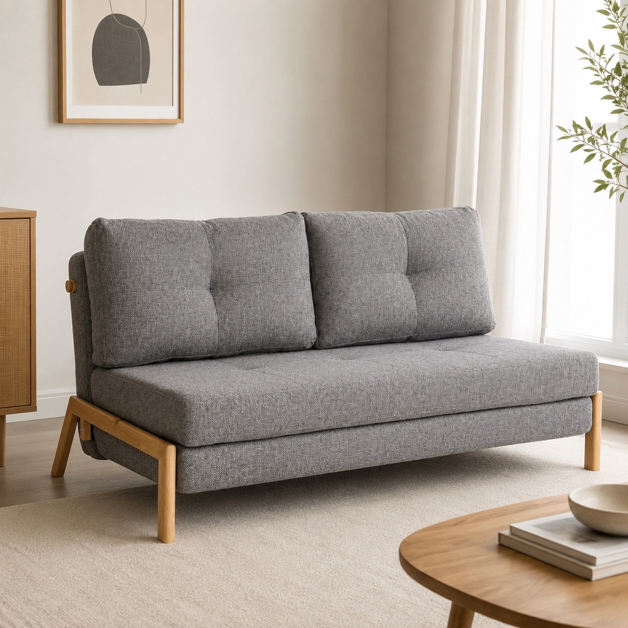 Divano Letto 2 Posti HAYDEN Grigio