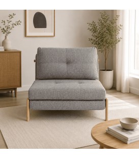 Divano Letto 1 Posto HAYDEN in Tessuto Grigio