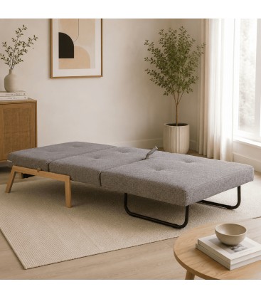 Divano Letto 1 Posto HAYDEN in Tessuto Grigio
