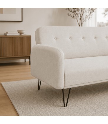 Divano Letto 3 Posti BRIDJET in Tessuto Beige