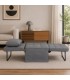 Pouf Letto 1 Posto BARNEY in Tessuto Grigio Scuro