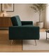 Divano Letto 3 Posti JOHNNY in Velluto Verde Scuro