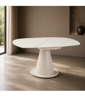 Tavolo Allungabile JAMI con Piano Effetto Marmo Statuario