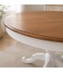 Tavolo rotondo Camelia allungabile bianco con piano rovere patinato