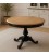 Tavolo rotondo allungabile Camelia nero con piano rovere patinato