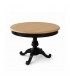 Tavolo rotondo allungabile Camelia nero con piano rovere patinato