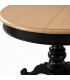 Tavolo rotondo allungabile Camelia nero con piano rovere patinato