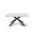 Tavolo allungabile Vulcano 140/180/220 cm effetto Marmo Statuario con base in metallo bianco