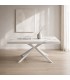 Tavolo allungabile Etna 140/180/220 cm effetto Marmo Statuario con base in metallo Bianco