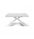 Tavolo allungabile Etna 140/180/220 cm effetto Marmo Statuario con base in metallo Bianco