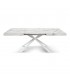 Tavolo allungabile Etna 140/180/220 cm effetto Marmo Statuario con base in metallo Bianco