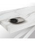 Tavolo allungabile Etna 140/180/220 cm effetto Marmo Statuario con base in metallo Bianco