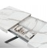 Tavolo allungabile Vulcano 140/180/220 cm effetto Marmo Statuario con base in metallo bianco