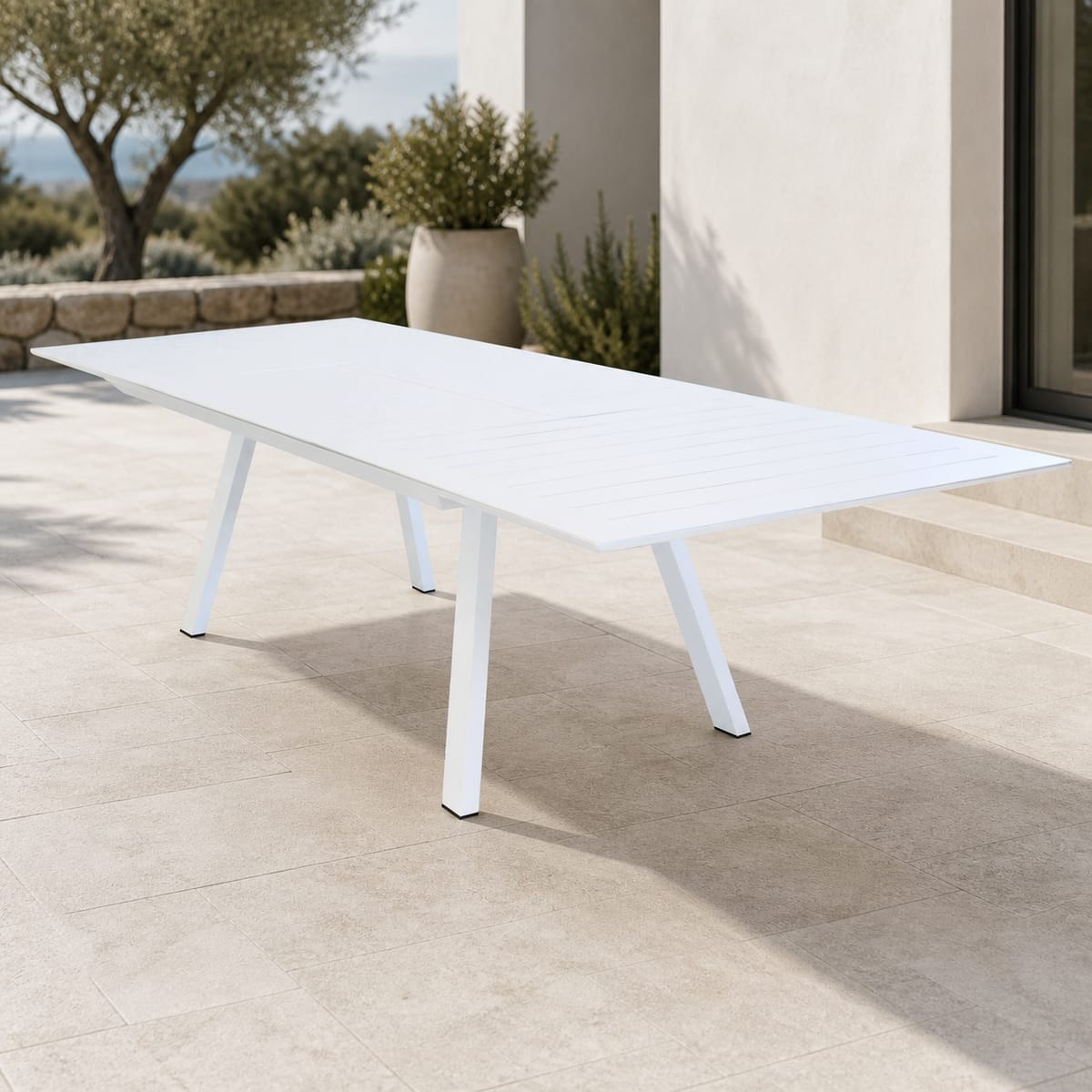 Tavolo da giardino allungabile Egeo XL 200–300 × 110 cm in alluminio