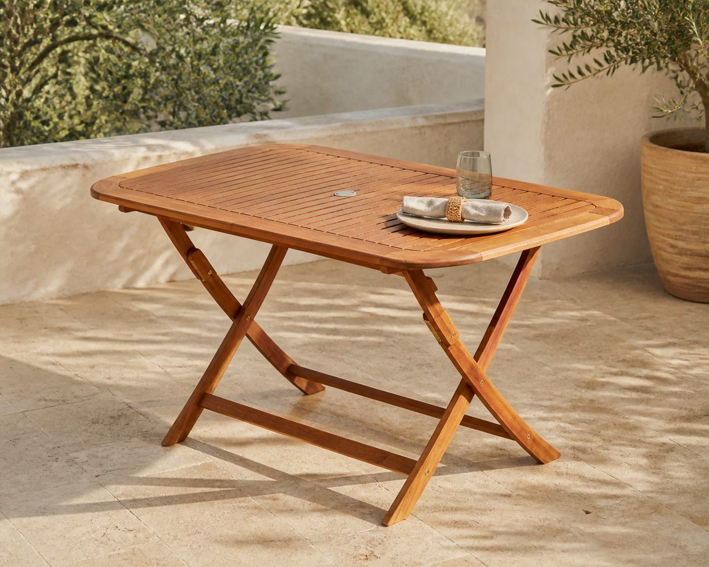 Tavolo da giardino pieghevole Brisa 150×80 cm in acacia