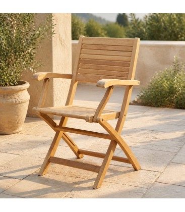 Poltrona pieghevole da giardino in teak Maremma
