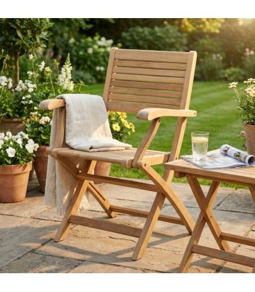 Poltrona pieghevole da giardino in teak Maremma - dettaglio 1