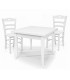 Set Tavolo quadrato allungabile + Sedie Rochelle seduta massello Bianco