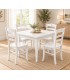 Set Tavolo quadrato allungabile + Sedie Rochelle seduta massello Bianco