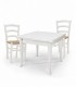 Set Tavolo quadrato allungabile + Sedie Venezia seduta paglia Bianco