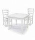 Set Tavolo quadrato allungabile + Sedie Venezia seduta massello Bianco