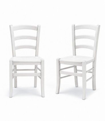Set Tavolo rettangolare allungabile + Sedie Venezia seduta massello Bianco