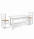 Set Tavolo rettangolare allungabile + Sedie Venezia seduta Paglia Bianco