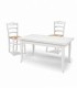 Set Tavolo rettangolare allungabile + Sedie Rochelle seduta paglia Bianco