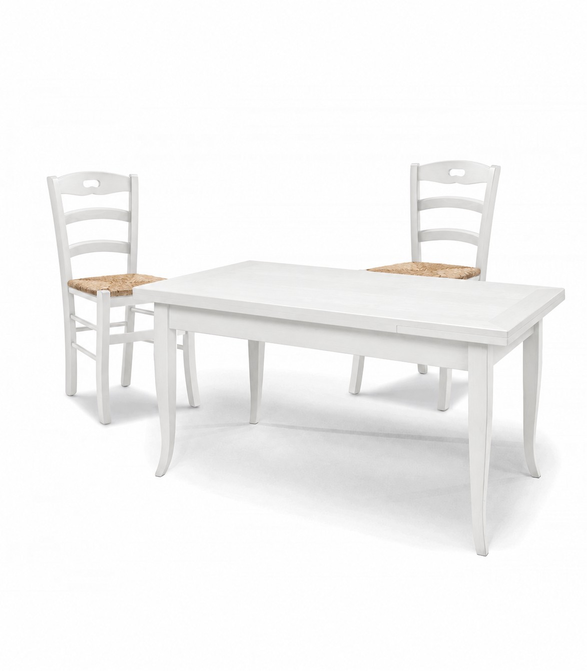 Set Tavolo da cucina 160 x 85 allungabile + 6 Sedie Legno massello