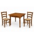 Set Tavolo quadrato allungabile piede tornito + Sedie Venezia seduta paglia Noce