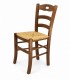 Set Tavolo quadrato allungabile piede tornito + Sedie Rochelle seduta paglia Noce