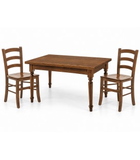Set Tavolo rettangolare allungabile + Sedie Venezia seduta massello Bianco