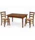 Set Tavolo rettangolare allungabile + Sedie Venezia seduta Paglia Noce