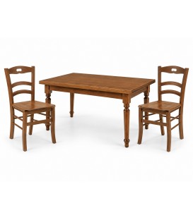 Set Tavolo da cucina 160 x 85 allungabile + 6 Sedie Legno massello